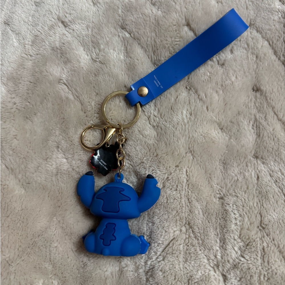 Blue Stitch Keychain with Gold Accents - Picture 2 of 2